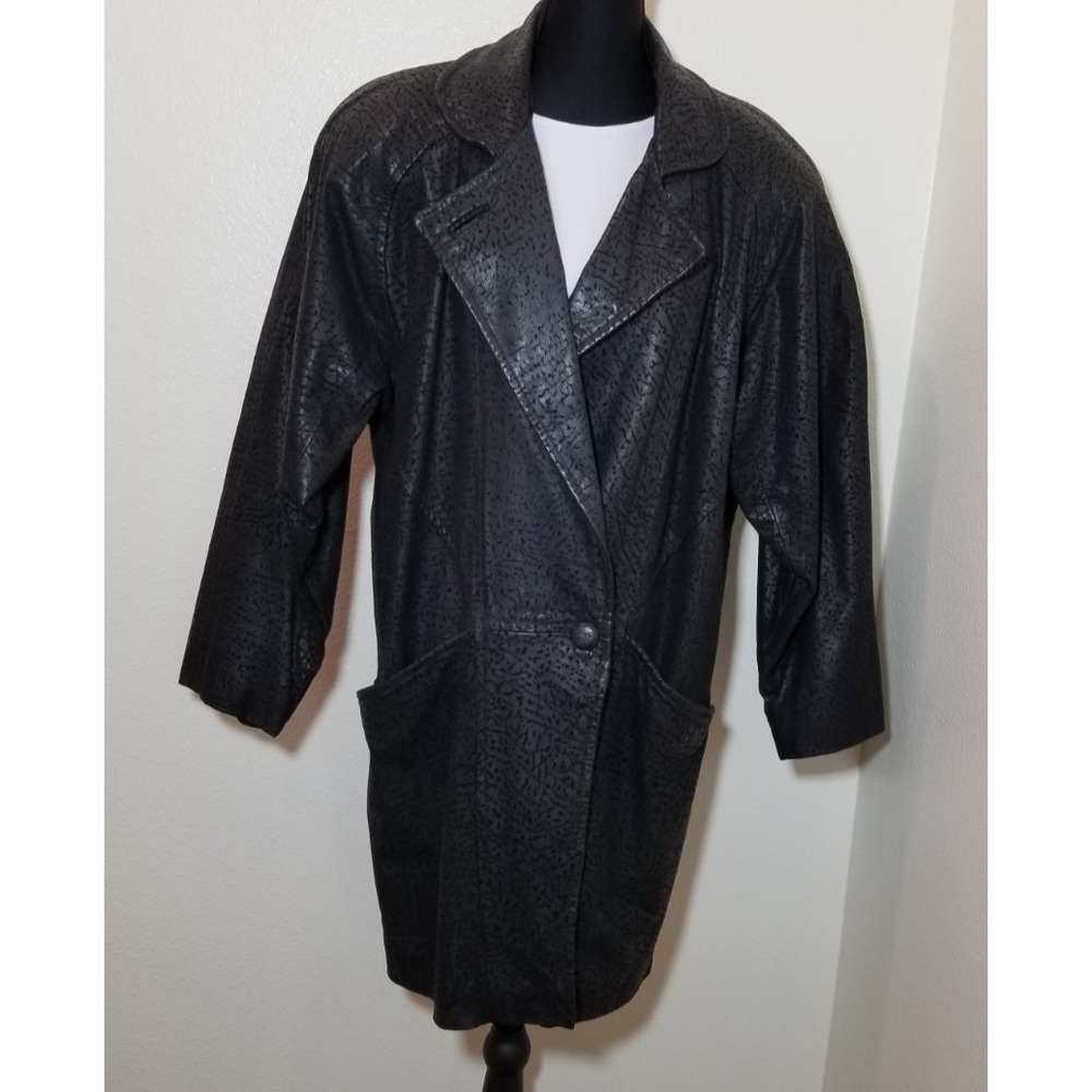 Gino Di Giorgio by Comint Womens Small Black Leather Jacket Retro Grunge Biker